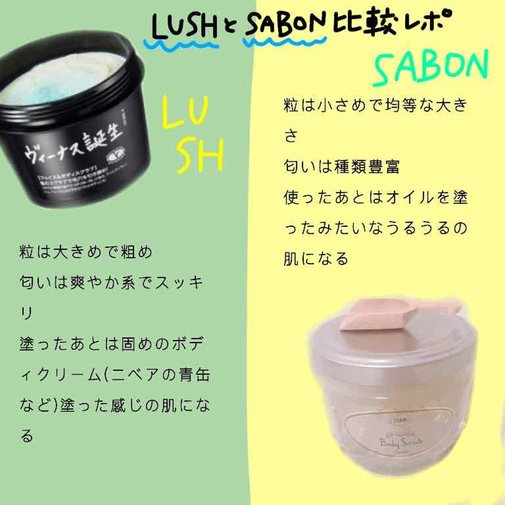 ボディスクラブ｜SABONを使った口コミ 「LUSHの「ヴィーナス誕生sp」使ってみま..」 by むつよ(乾燥肌/20代後半) | LIPS