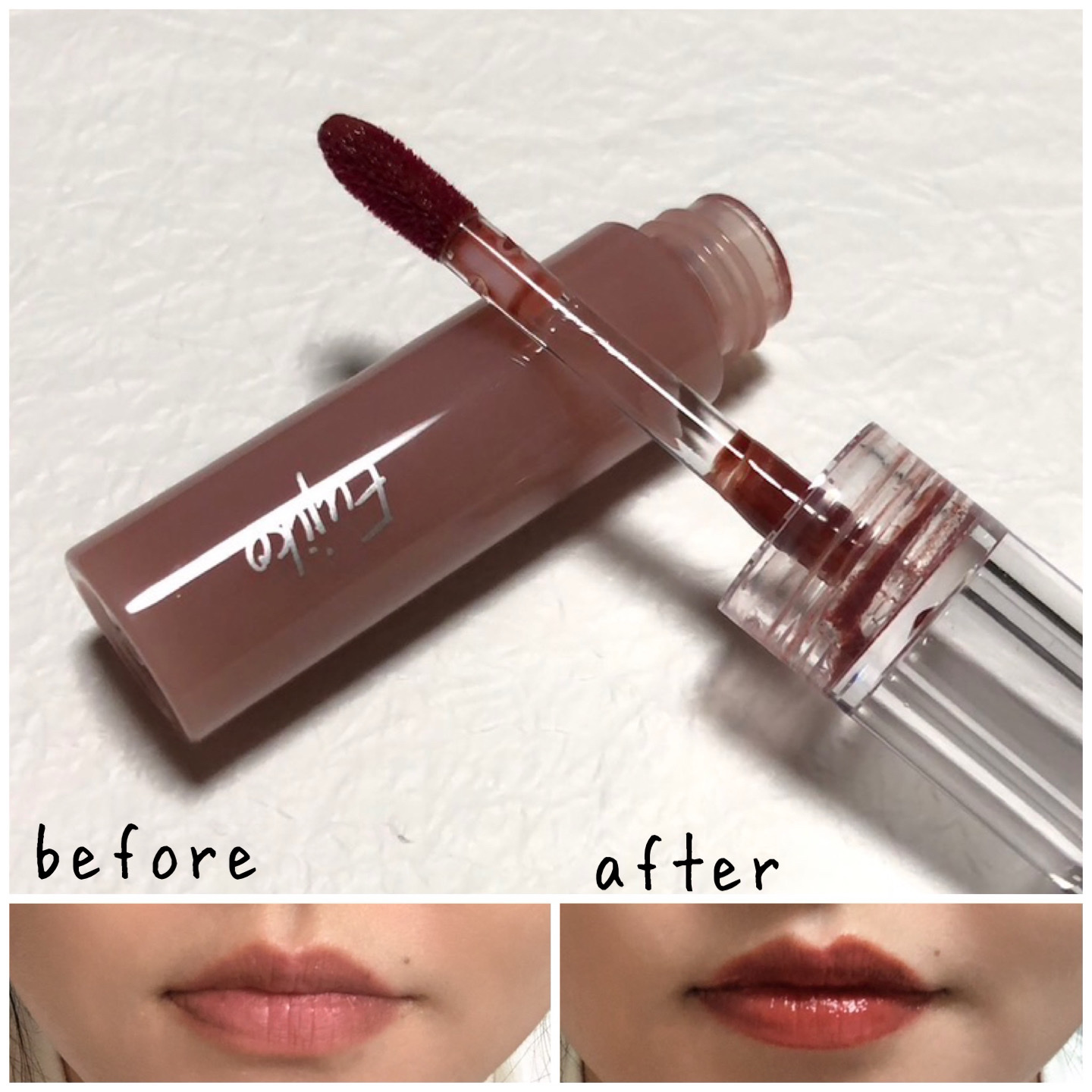 ニュアンスラップティント 03 珊瑚ブラウン/Fujiko/リップティントを使ったクチコミ（3枚目）