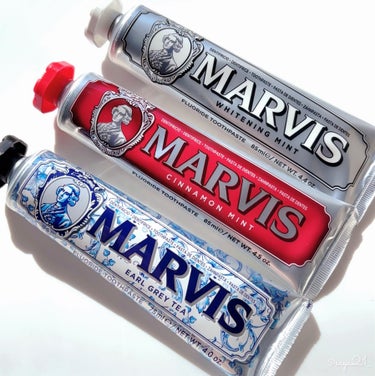 MARVIS MARVIS White Mintのクチコミ「\ マービスの歯磨き粉がめちゃくちゃいい香りでハマりそう…🪥🫧 /

⚜️MARVIS
ホワイ.....」（1枚目）