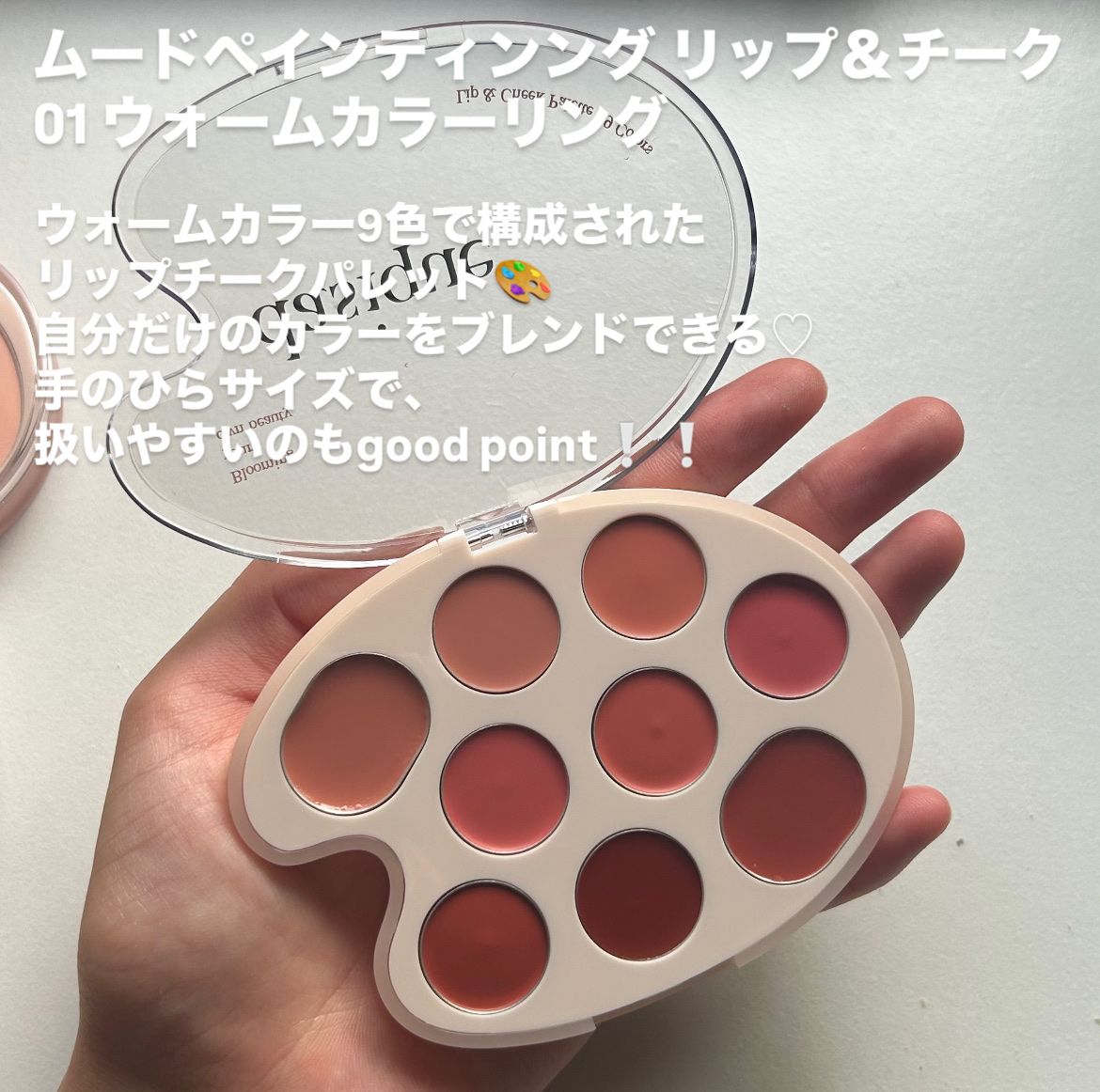 ムードペインティングリップアンドチークパレット/dasique/マルチパレットを使ったクチコミ（2枚目）