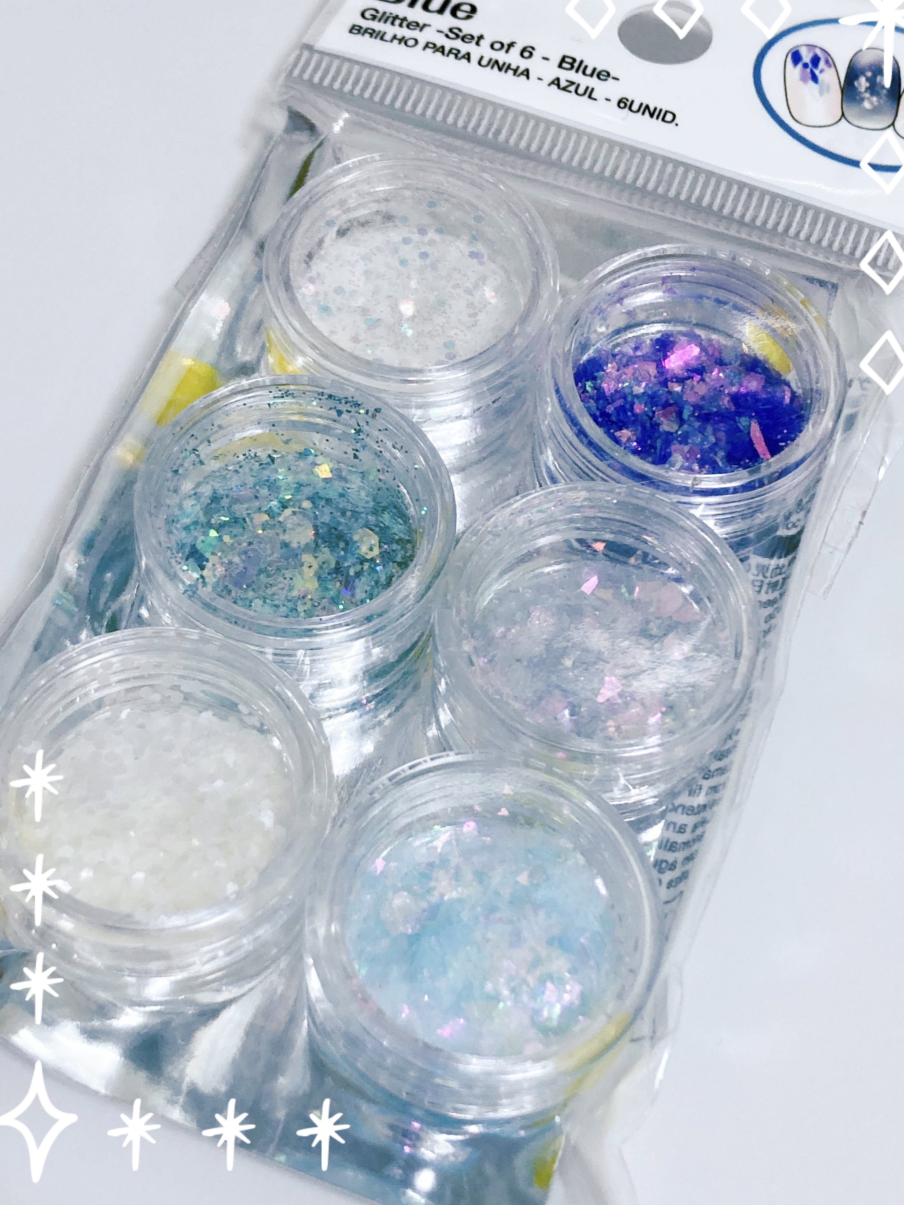 グリッター６個セット/DAISO/ネイルチップ・パーツを使ったクチコミ（1枚目）