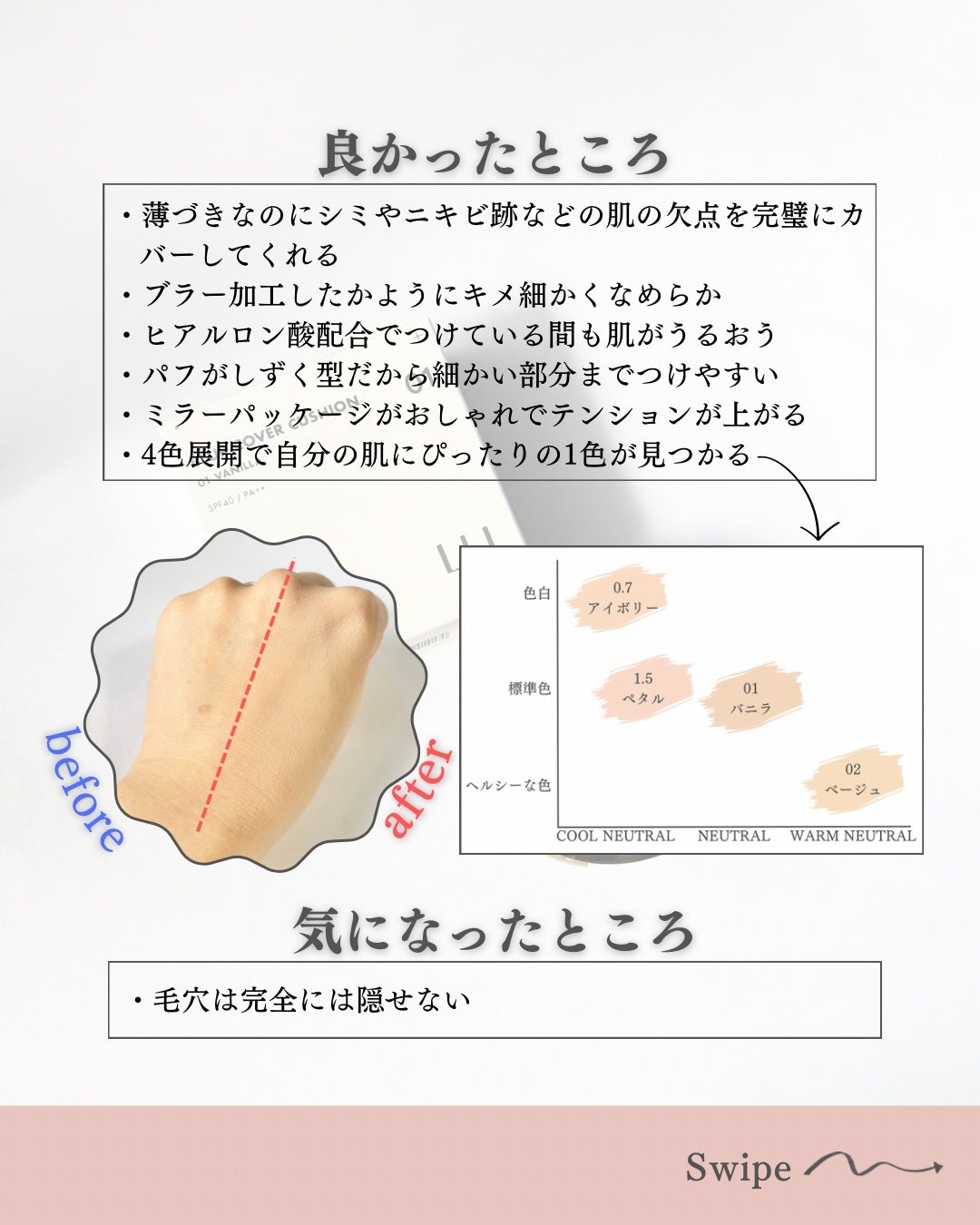 ブラーカバークッション/LUNA/クッションファンデーションを使ったクチコミ(5枚目)