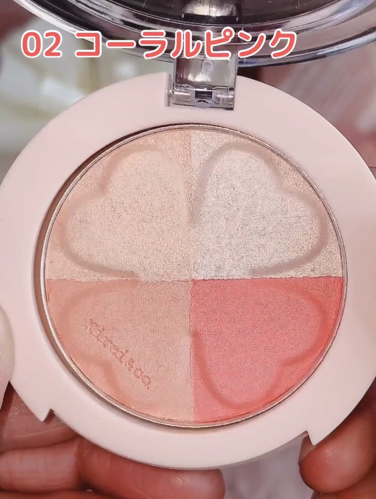 グロウパウダーチーク 02 コーラルピンク/Kirei&co./パウダーチークを使ったクチコミ（2枚目）