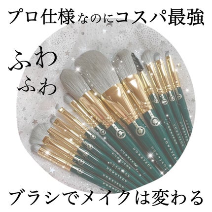 ROWNYEON 緑姫シリーズ メイクブラシ13本セット 化粧ポーチ付き/Rownyeon/メイクブラシを使ったクチコミ(1枚目)
