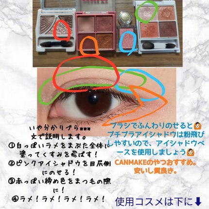 ジューシーピュアアイズ/キャンメイク/アイシャドウパレットを使ったクチコミ(3枚目)