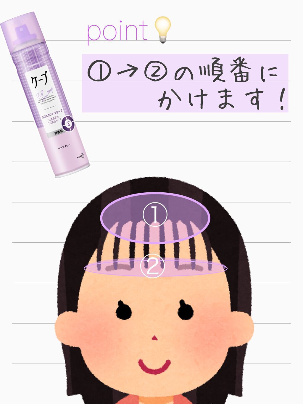 ケープ 3Dエクストラキープ 無香料/ケープ/ヘアスプレーを使ったクチコミ（2枚目）