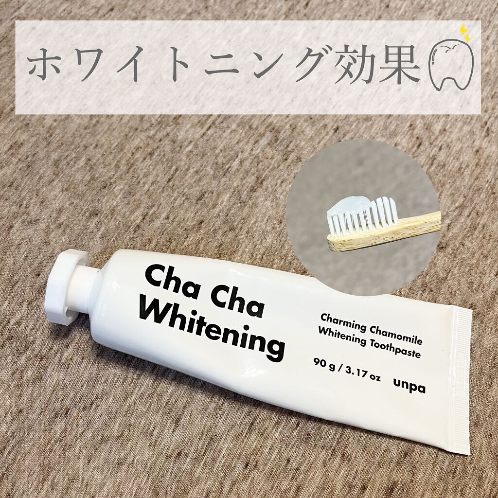 chacha Cha Cha Toothpaste Whiteningのクチコミ「【ホワイトニング効果のある歯磨き粉】

今回は歯磨き粉の紹介です♡

⌒¨⌒¨⌒¨⌒¨⌒¨⌒¨.....」（1枚目）