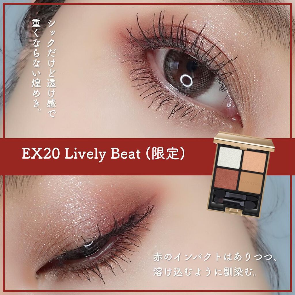 アイカラーレーション EX20 Lively Beat（限定発売）/LUNASOL/アイシャドウパレットを使ったクチコミ（3枚目）