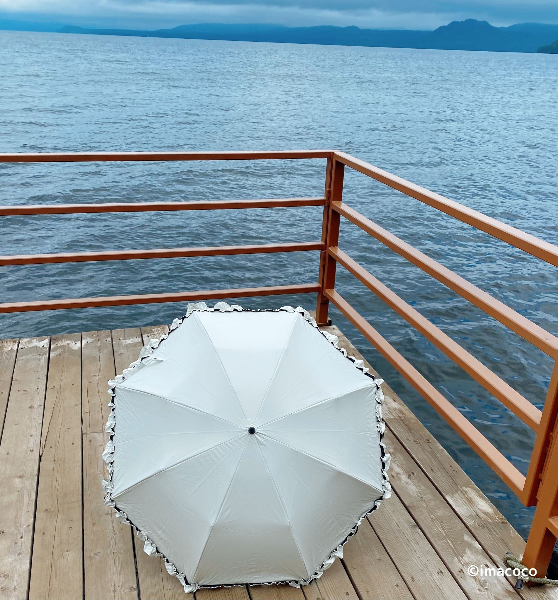 ALUCOOL 2段折りたたみ日傘 フレル/帽子屋 Loo＆c/日傘を使ったクチコミ（2枚目）