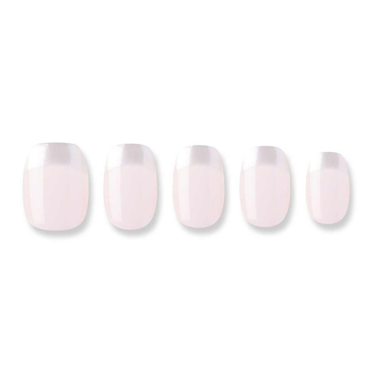 ジェルネイルチップ ND-MRS-025 N Glazed French【ミディアム/ラウンドスクエア】