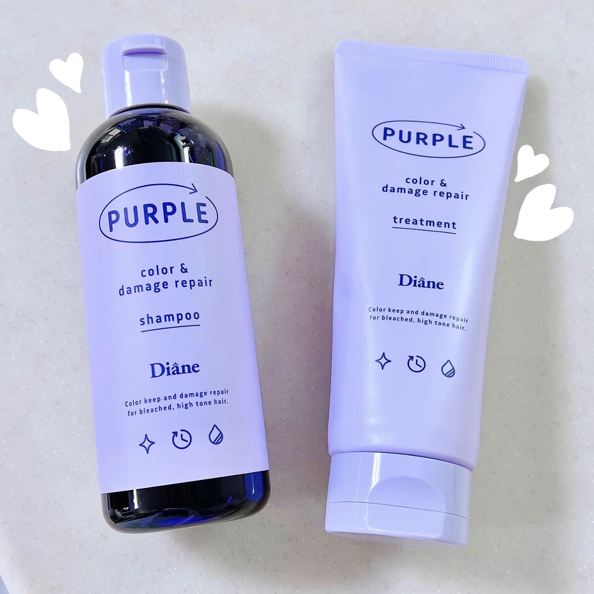 カラーシャンプー＆トリートメント トリートメント パープル/ダイアン/市販シャンプーを使ったクチコミ（1枚目）