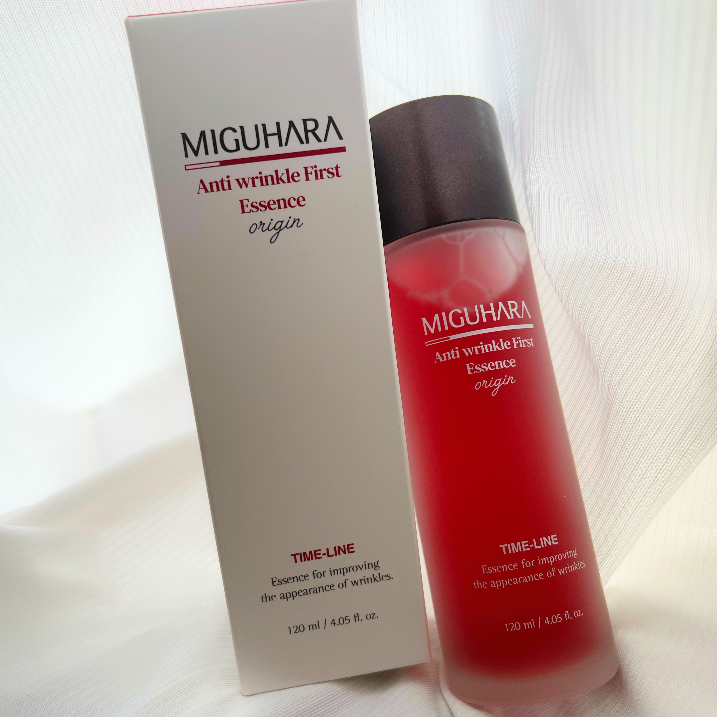 MIGUHARAアンチリンクルファーストエッセンスオリジン

公式より
 ⭐︎１０種類のヒアルロン酸
 ⭐︎ダマスクバラ花水
 ⭐︎肌時間を巻き戻すワインエッセンス

 感想
 綺麗なカラーで少しとろみがあり 角質層までの浸透もよく 保湿感