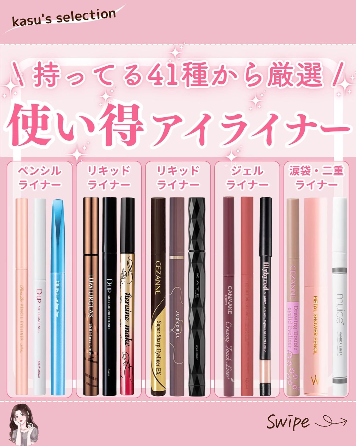 kasu__cosme on LIPS 「【持ってる41種から厳選使い得アイライナー】*…*…*…*…*..」(1枚目)
