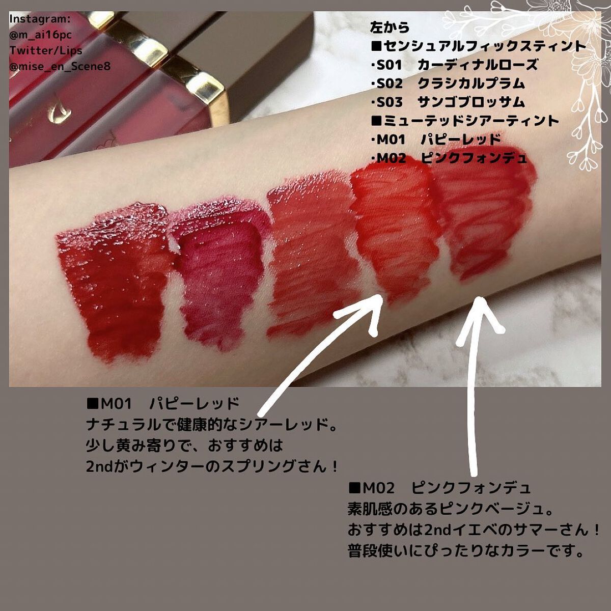 センシュアルフィックスティント/Ririmew/リップティントを使ったクチコミ(3枚目)