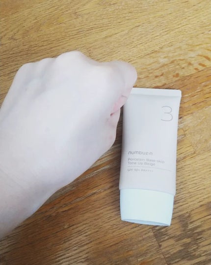 3番 ノーファンデ陶器肌トーンアップクリーム/numbuzin/化粧下地を使ったクチコミ(4枚目)