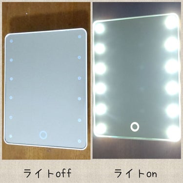 LED付ミラー(スタンドタイプ)/DAISO/その他化粧小物を使ったクチコミ（2枚目）