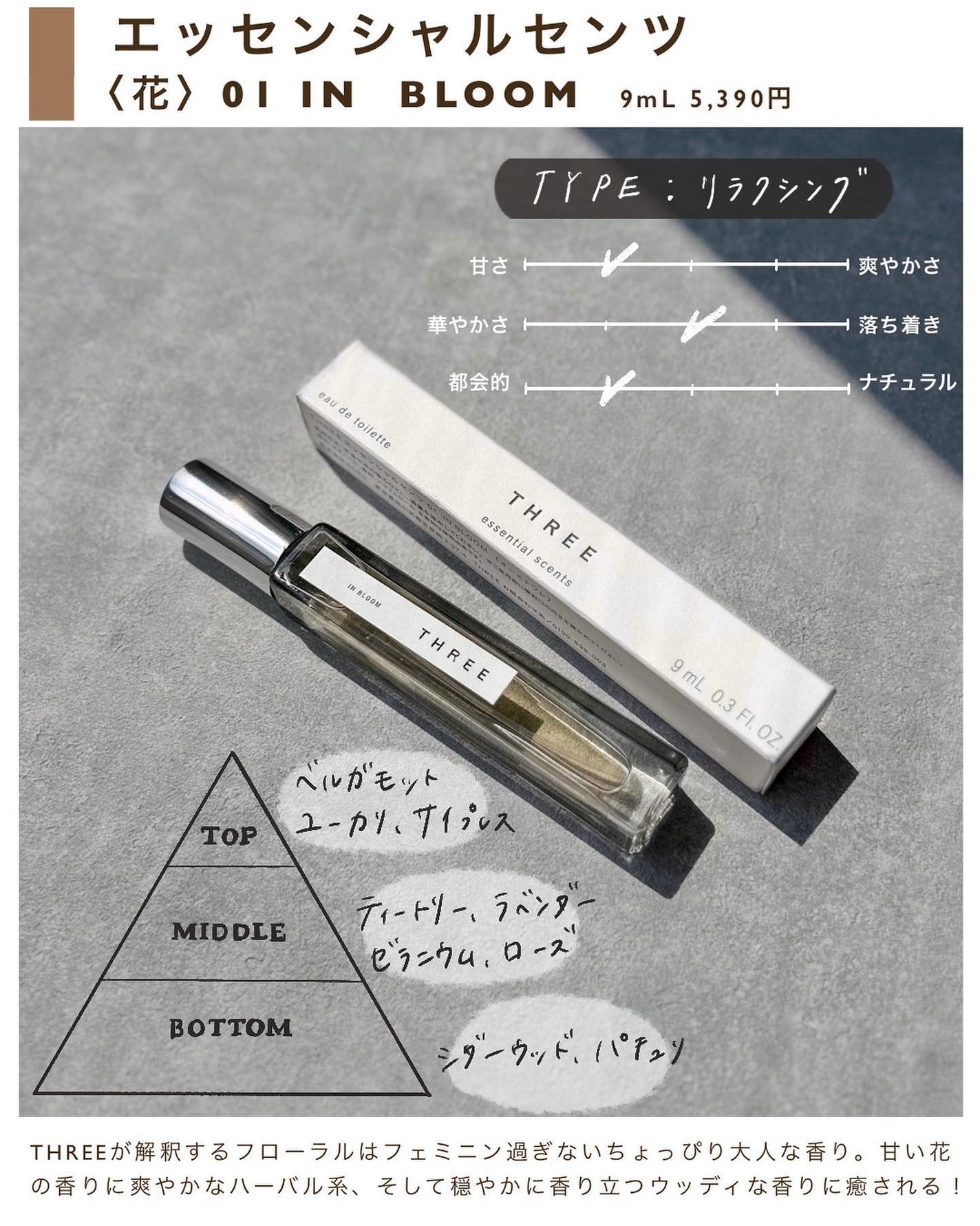 THREE エッセンシャルセンツ 00 WRITTEN IN STONE/THREE/香水(レディース)を使ったクチコミ(5枚目)