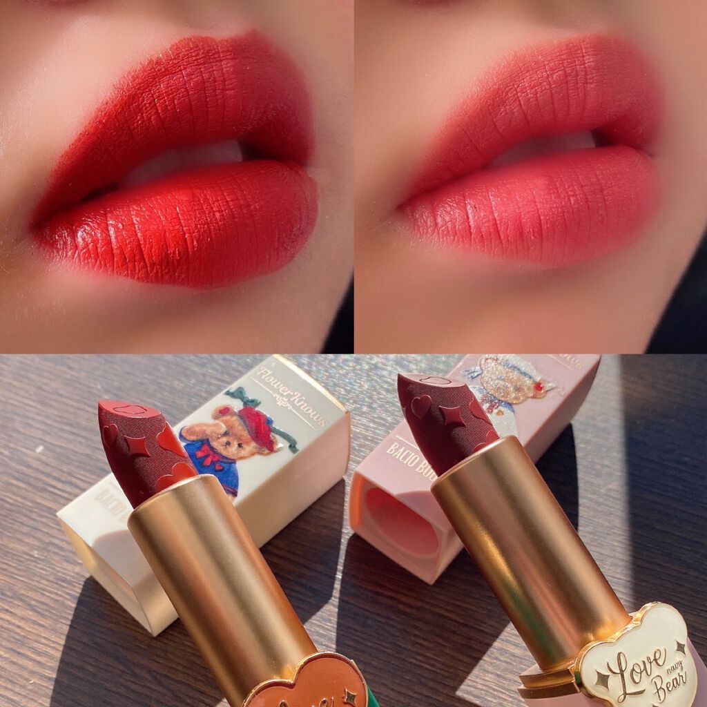 Love Bear マットリップスティック ミルクティーベア/FlowerKnows/口紅を使ったクチコミ（1枚目）