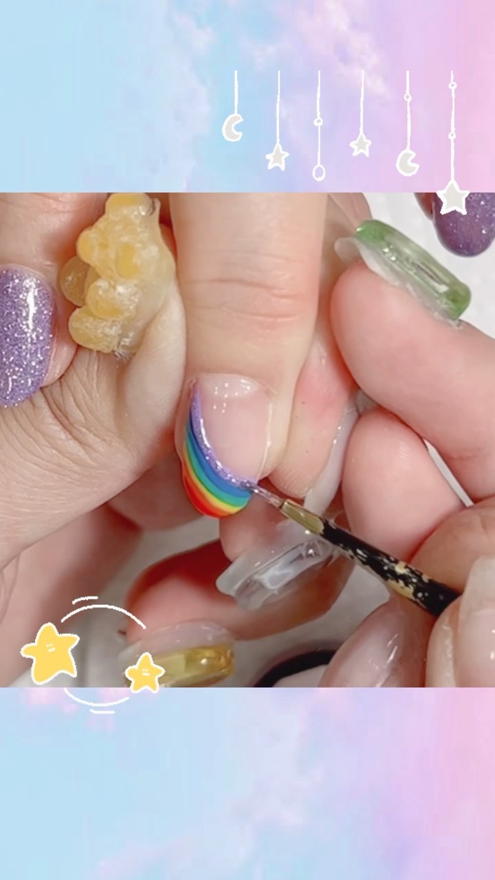 #ネイル,#虹ネイルのネイルデザイン