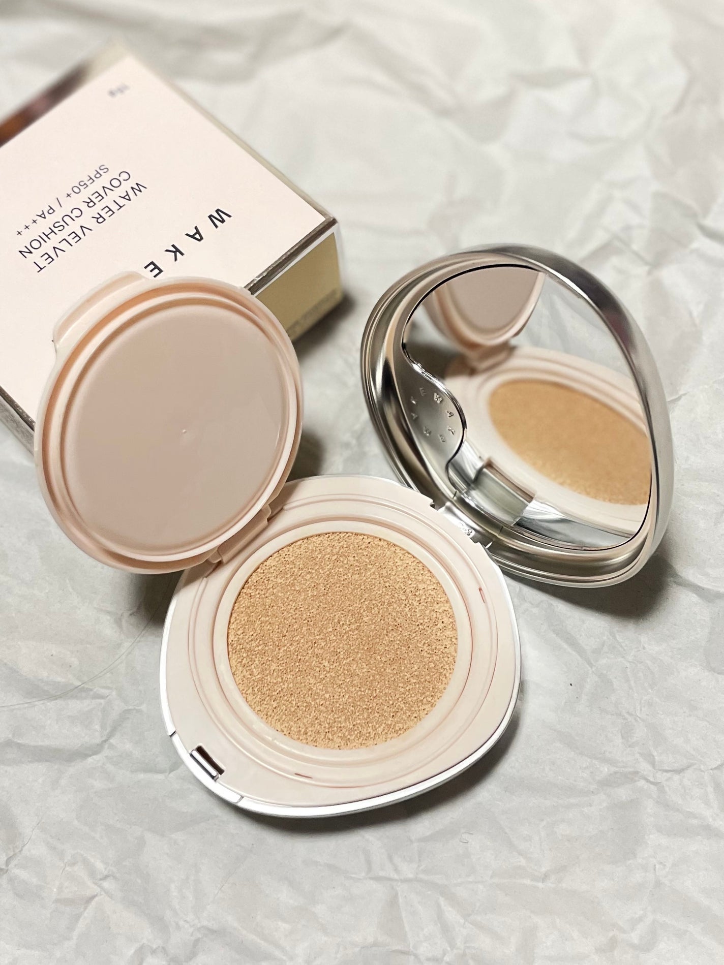 ウォーターベルベットカバークッション/wakemake/クッションファンデーションを使ったクチコミ(3枚目)