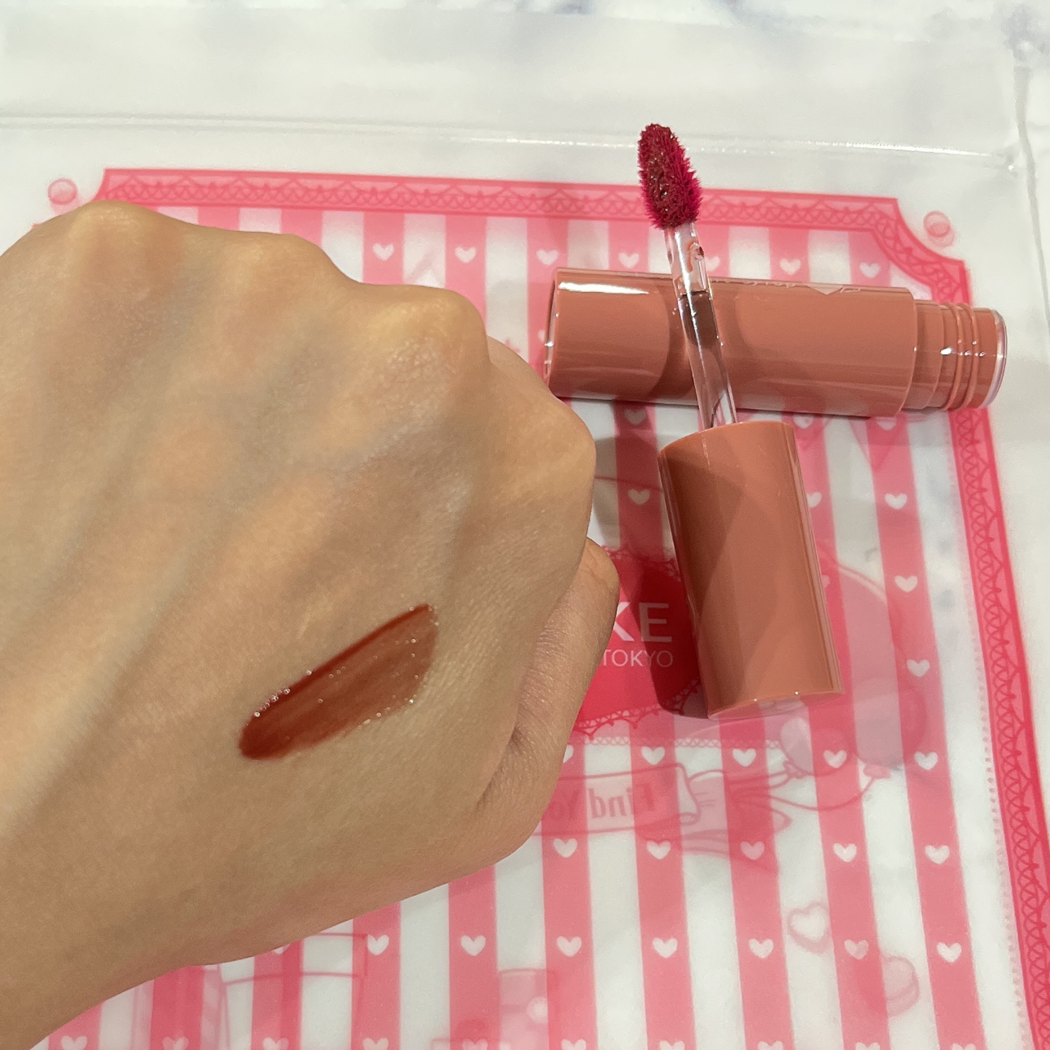 グラスティントシロップ 03 ジェントルベージュ/キャンメイク/リップティントを使ったクチコミ（2枚目）