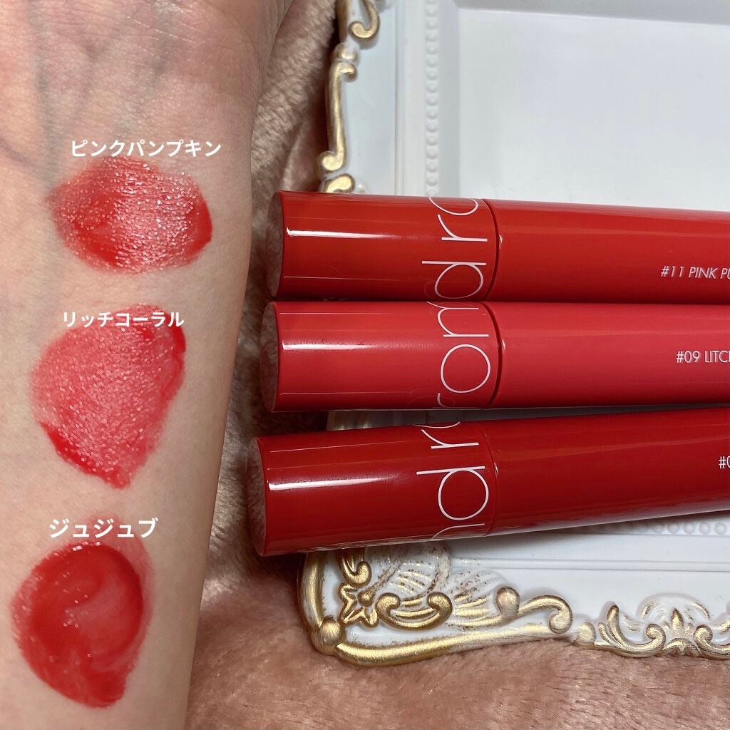 ジューシーラスティングティント/rom&nd/リップティントを使ったクチコミ(2枚目)