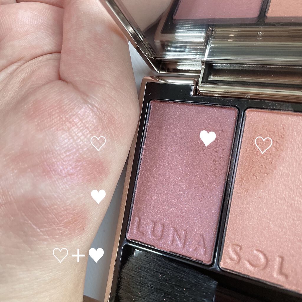 カラーリンググレイズ EX04 Mauve Sunset/LUNASOL/パウダーチークを使ったクチコミ（3枚目）