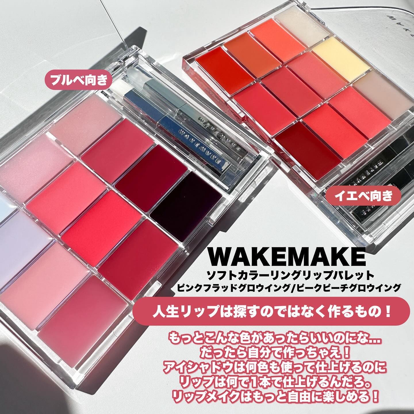 ソフトカラーリングリップパレット 02 PEAK PEACH GLOWING/wakemake/口紅を使ったクチコミ（2枚目）