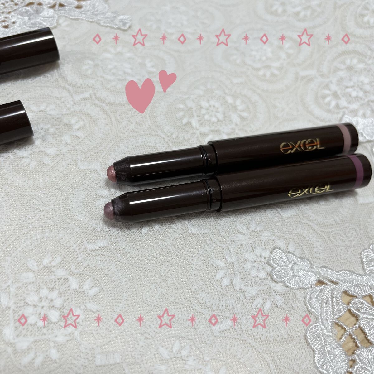 グリームオンフィットシャドウ/excel/スティックアイシャドウを使ったクチコミ（2枚目）