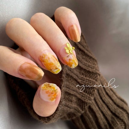 azu on LIPS 「グロッシーコート金木犀ブラウン秋の金木犀ネイルグロッシーコート..」(4枚目)