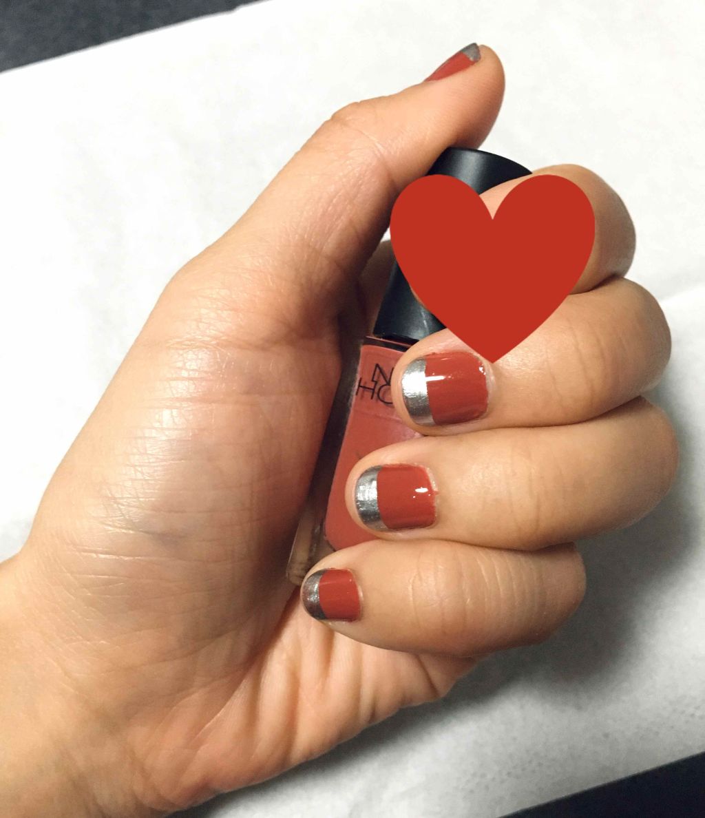 KiSS ネイルコレクション トップ&ベースNのクチコミ「いつもは単色ネイルのみなのでちょっとがんばってみました！笑

LIPPSで拝見したデザインを参.....」（1枚目）