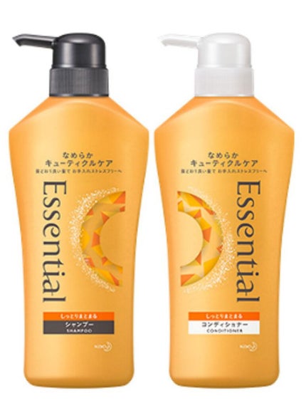 エッセンシャル しっとりまとまる シャンプー/コンディショナーのクチコミ「🌟エッセンシャル🌟しっとりまとまる シャンプー/コンディショナー🌟
ドラストでかえるシャンプ.....」(1枚目)