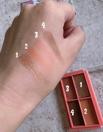 CHEER me COLOR アイシャドウ/セリア/アイシャドウパレットを使ったクチコミ(2枚目)