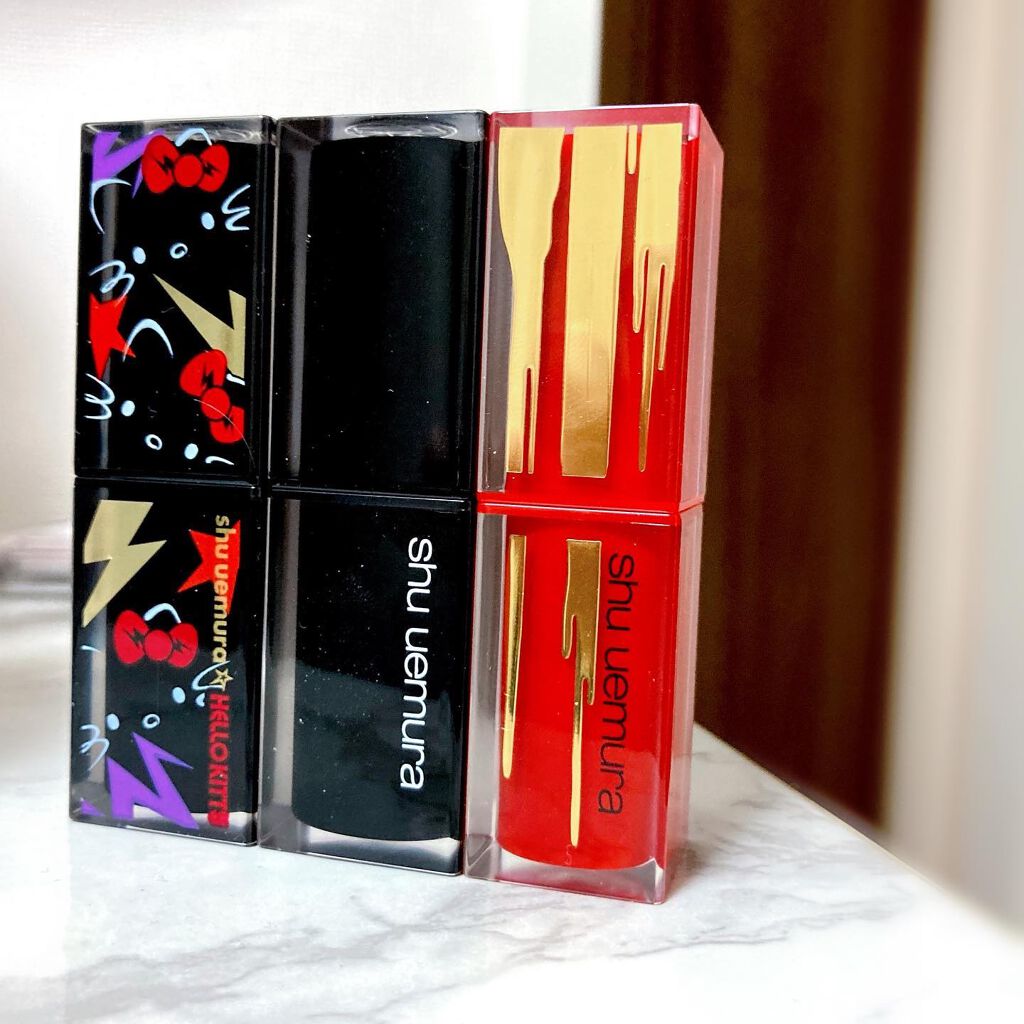 ルージュ アンリミテッド ディスコ グリッツ ダズリングヌード/shu uemura/口紅を使ったクチコミ（3枚目）