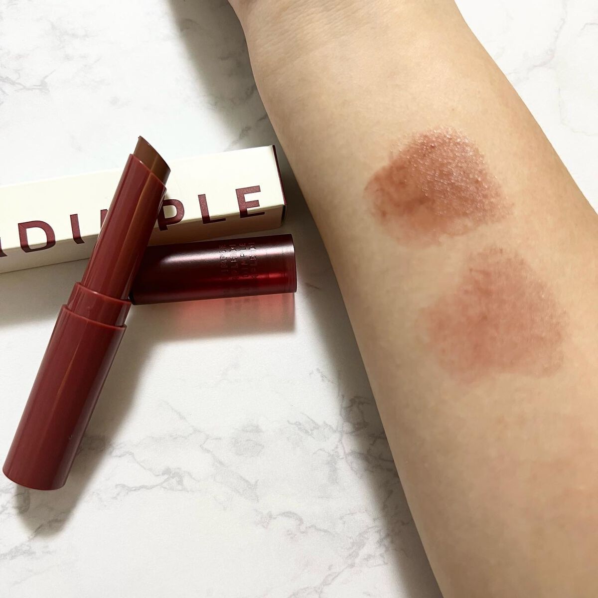 ティントマイスターリップ 03 美肌ブラウン/iDIMPLE/リップティントを使ったクチコミ（2枚目）