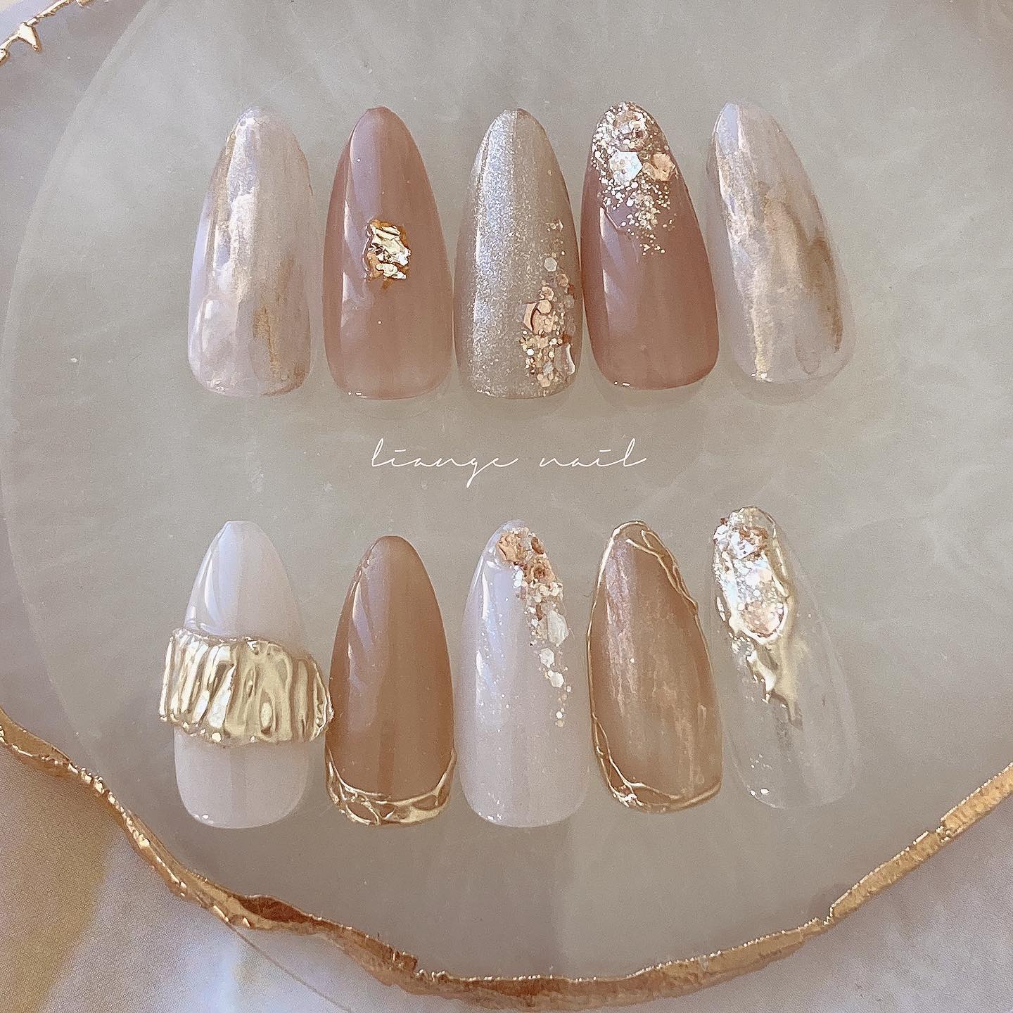 #リアンジェネイル,#柏ネイル,#ネイル,#ニュアンスネイル,#大人ニュアンスネイル,#秋ネイル,#冬ネイル,#リングネイル,#ミラーネイルのネイルデザイン