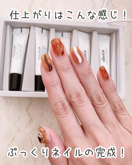 monochrome custom gel/ohora/ネイルシールを使ったクチコミ(7枚目)