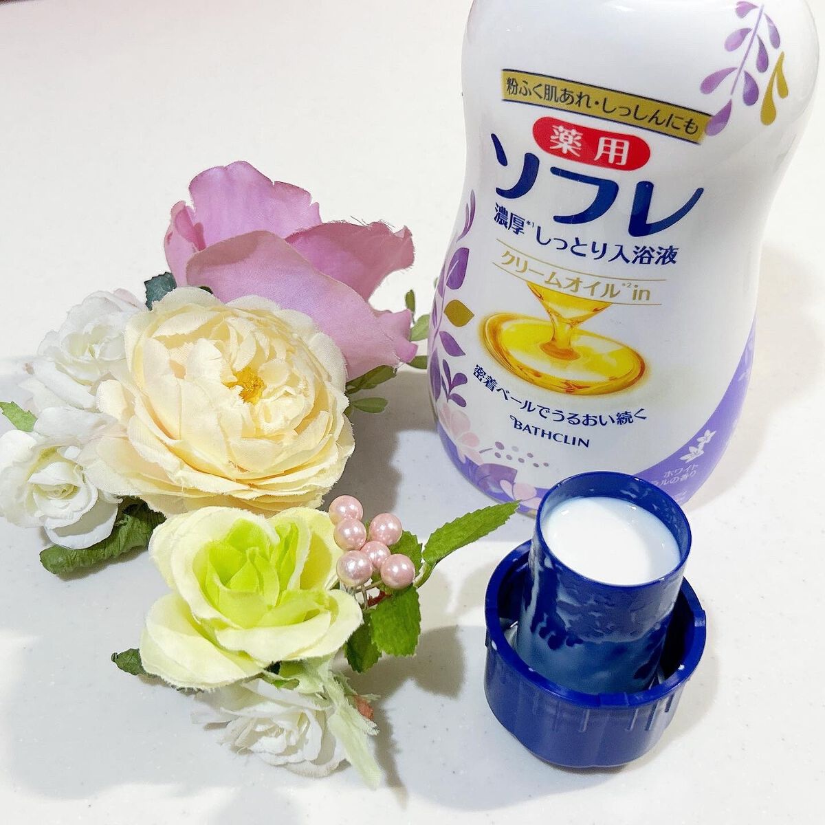 濃厚しっとり入浴液 ホワイトフローラルの香り/薬用ソフレ/保湿系入浴剤を使ったクチコミ(2枚目)