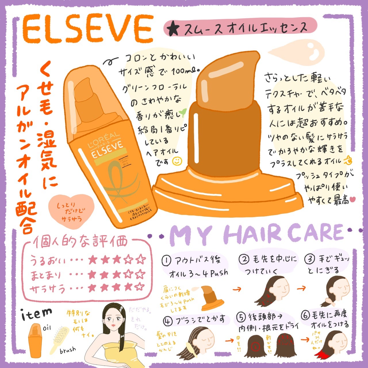 エルセーヴ リスインテンス スムースオイルエッセンス/ロレアル パリ/ヘアオイルを使ったクチコミ(1枚目)