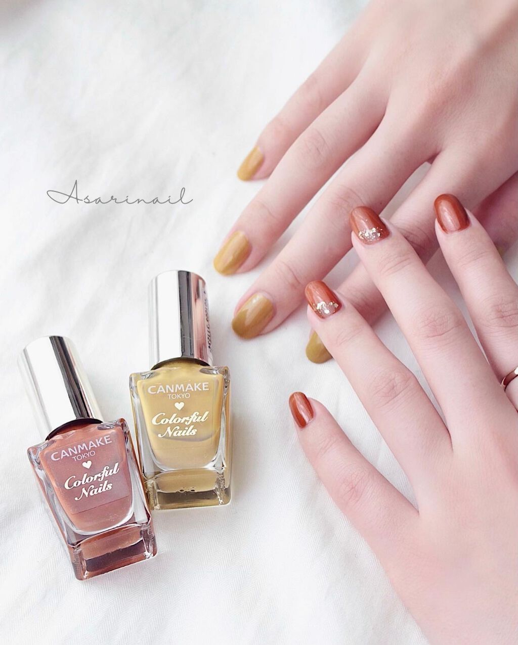 カラフルネイルズ N60 アンティークアンバー/キャンメイク/マニキュアを使ったクチコミ（2枚目）