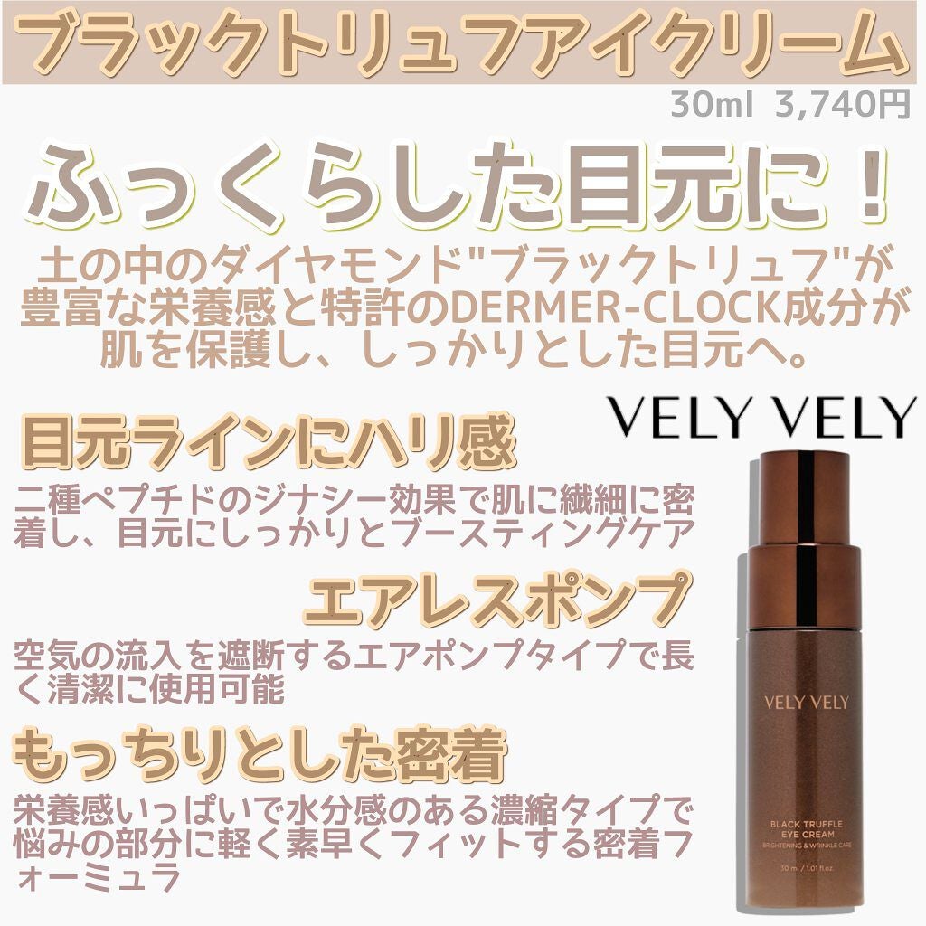 ブラックトリュフアイクリーム/VELY VELY/アイケア・アイクリームを使ったクチコミ(1枚目)