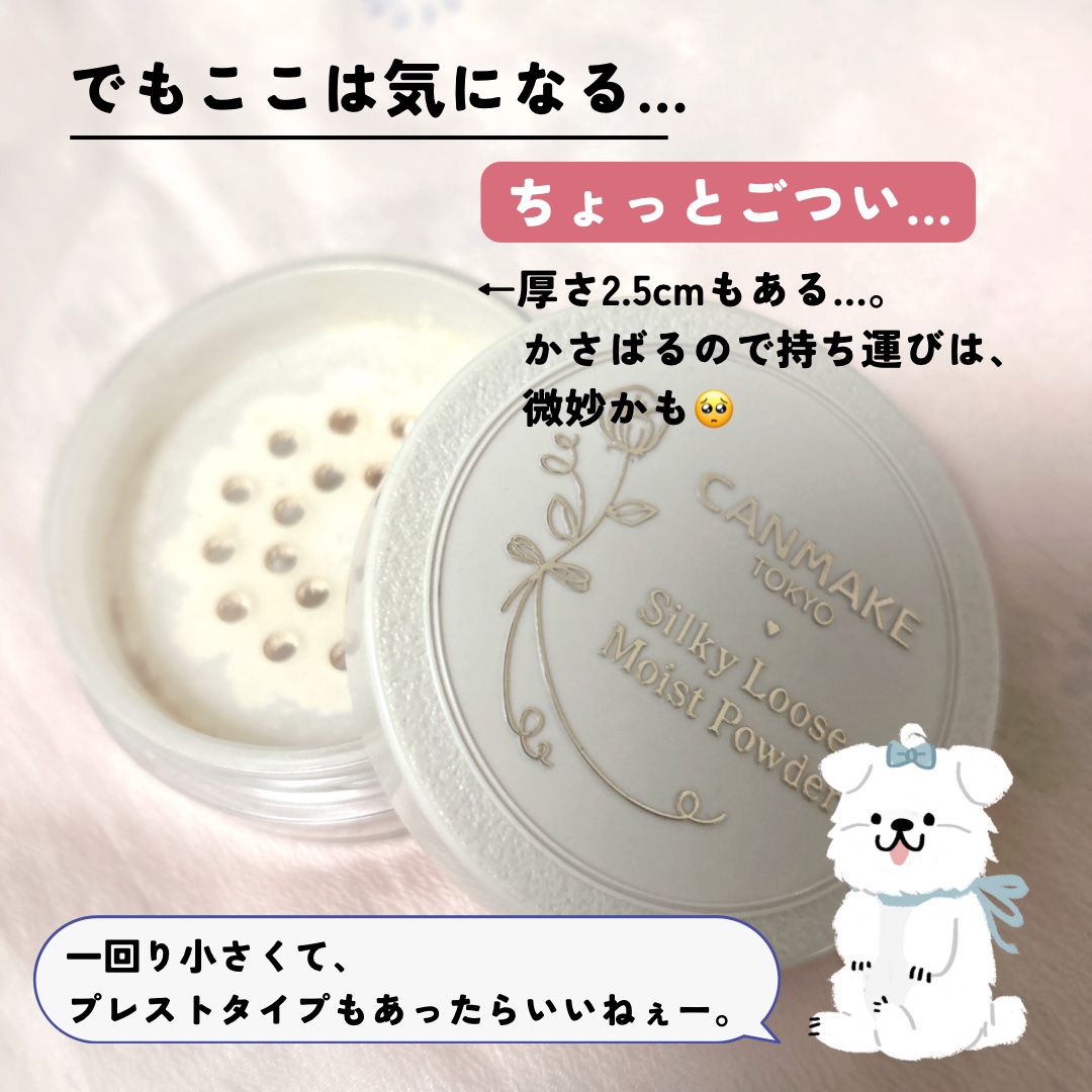 シルキールースモイストパウダー 01 シルキーベージュ/キャンメイク/ルースパウダーを使ったクチコミ（3枚目）