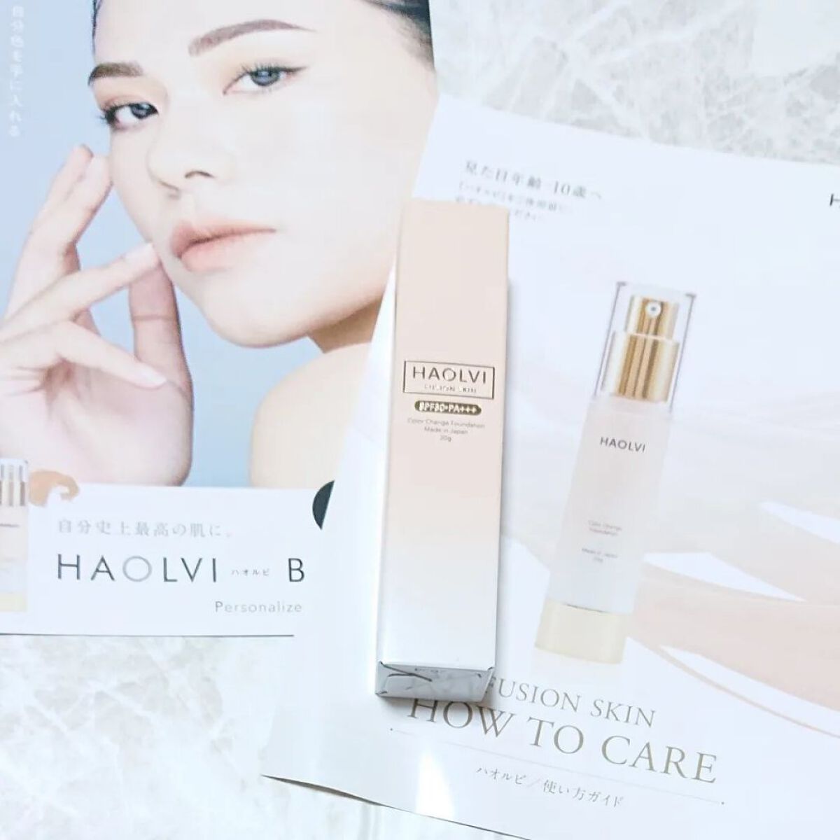 RITA COSME ハオルビ カラーチェンジファンデーションのクチコミ「これ1本で美容クリーム・化粧下地・日焼け止め・ファンデーション・コンシーラー・フェイスパウダー.....」（1枚目）