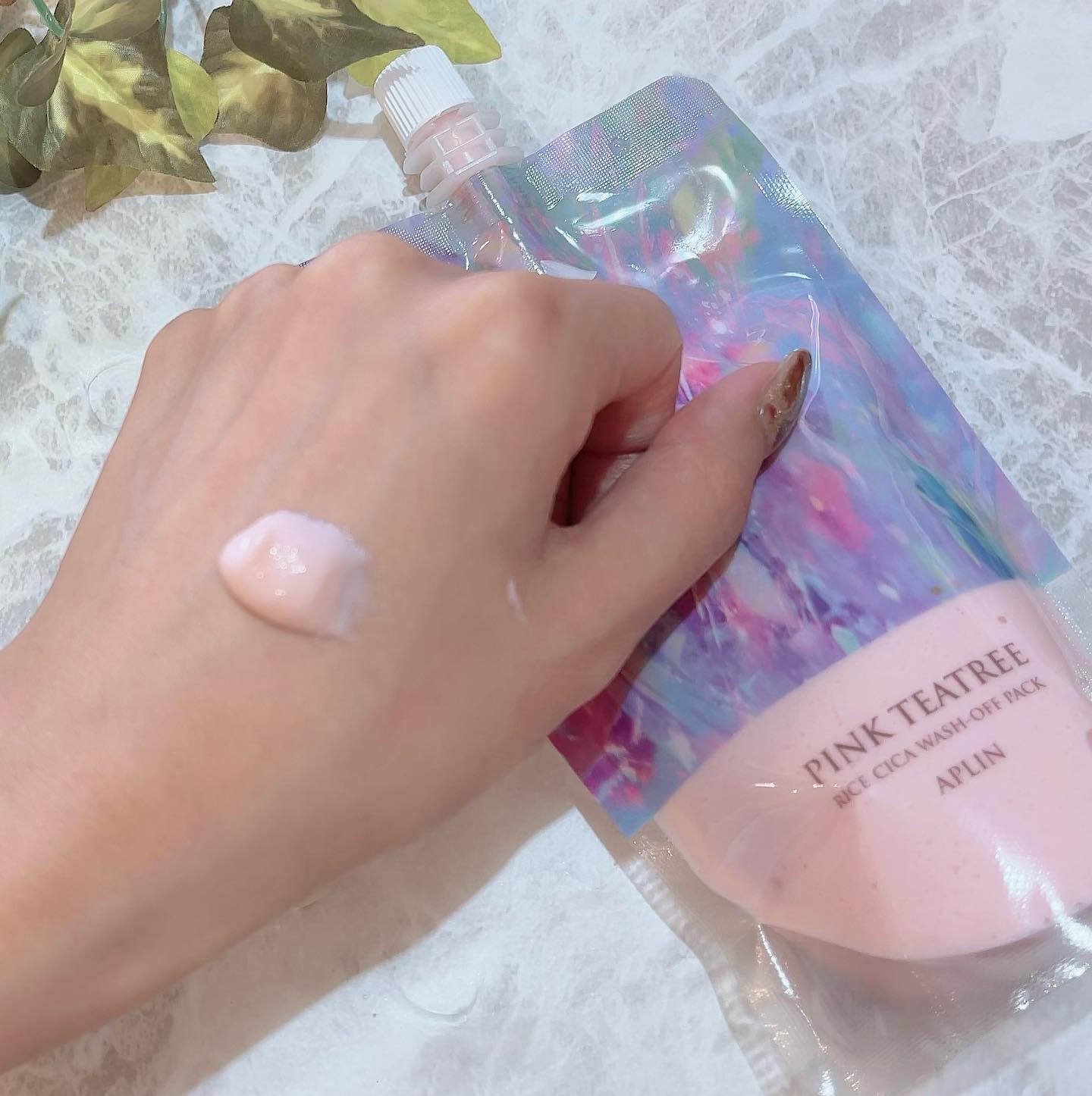 ピンクティーツリーライスシカウォッシュオフパック/APLIN/洗い流すパック・マスクを使ったクチコミ（3枚目）