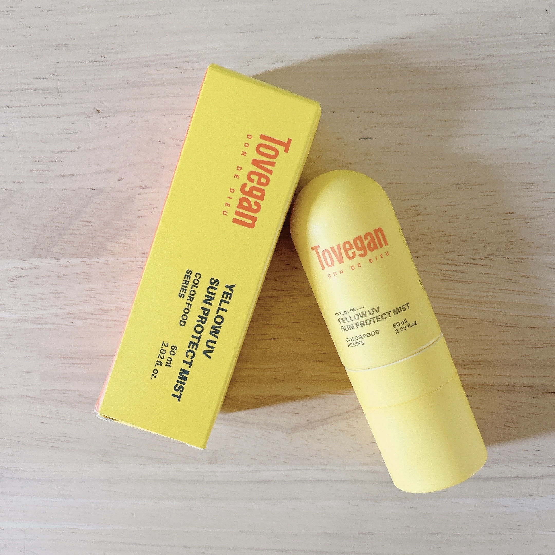 カラーフードシリーズ イエローUVサンプロテクトミスト SPF50+ PA+++/Tovegan/日焼け止めミスト・スプレーを使ったクチコミ（1枚目）