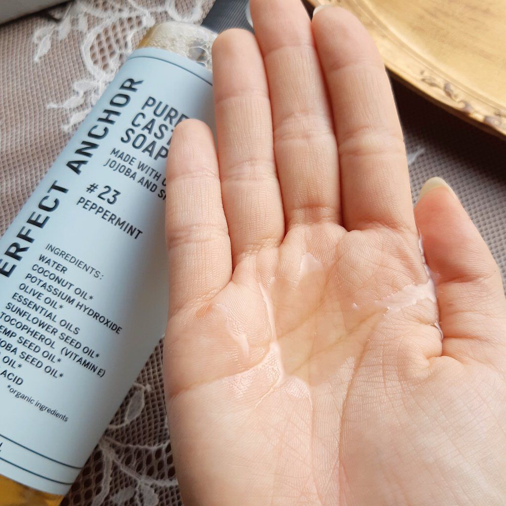 THE PERFECT ANCHOR ザ・パーフェクトアンカー ペパーミント #23のクチコミ「中世ヨーロッパで作られていた植物オイルが主人公の石鹸✨
エッセンシャルオイルの香りが癒される💕.....」（3枚目）