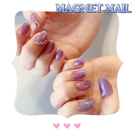 #マグネットネイル,#シンプルネイル,#ジェルネイル,#スクエアネイルのネイルデザイン