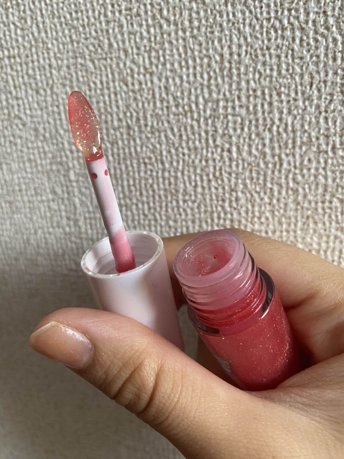 ミネラルカラーセラム 03 カメリアピンク/ONLY MINERALS/リップグロスを使ったクチコミ（2枚目）