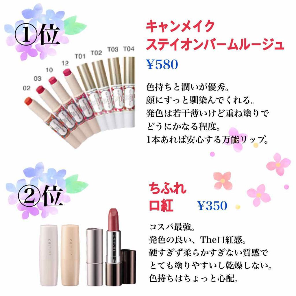 ステイオンバームルージュ/キャンメイク/口紅を使ったクチコミ（2枚目）