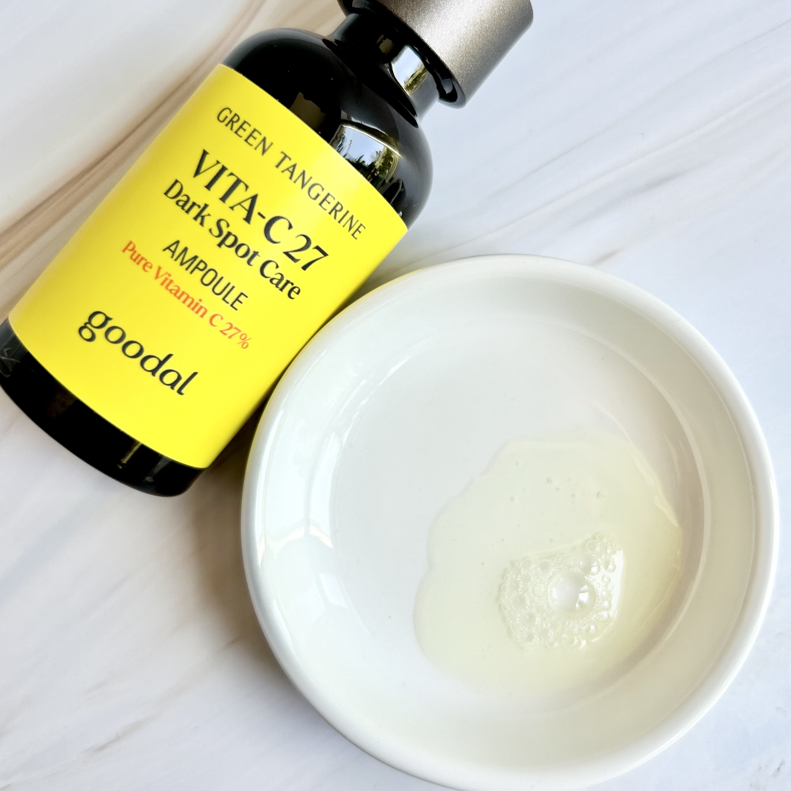 グリーンタンジェリンビタC27ダークスポットケアアンプル/goodal/美容液を使ったクチコミ（2枚目）